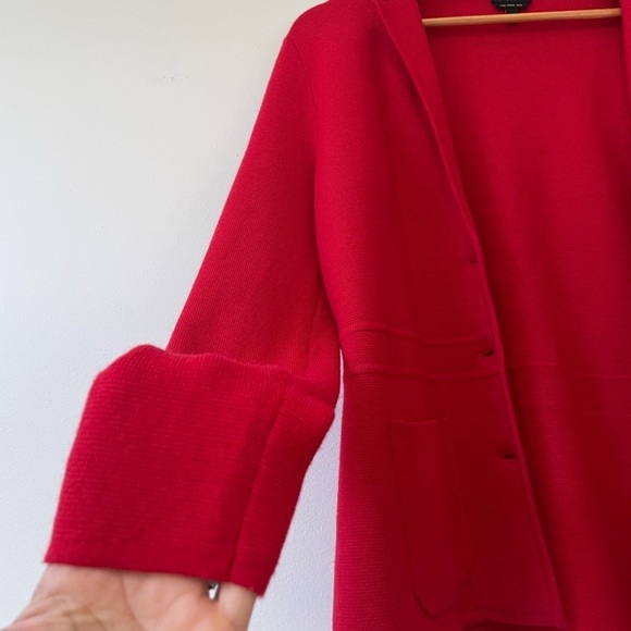 Talbots 100% Merino Wool Red Cardigan Jacket. Size S Christmas sweater - Picture 2 of 7